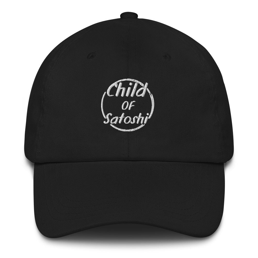 Child of Satoshi (White Embroidery) Bitcoin Dad Hat - Concordia Style Boutique