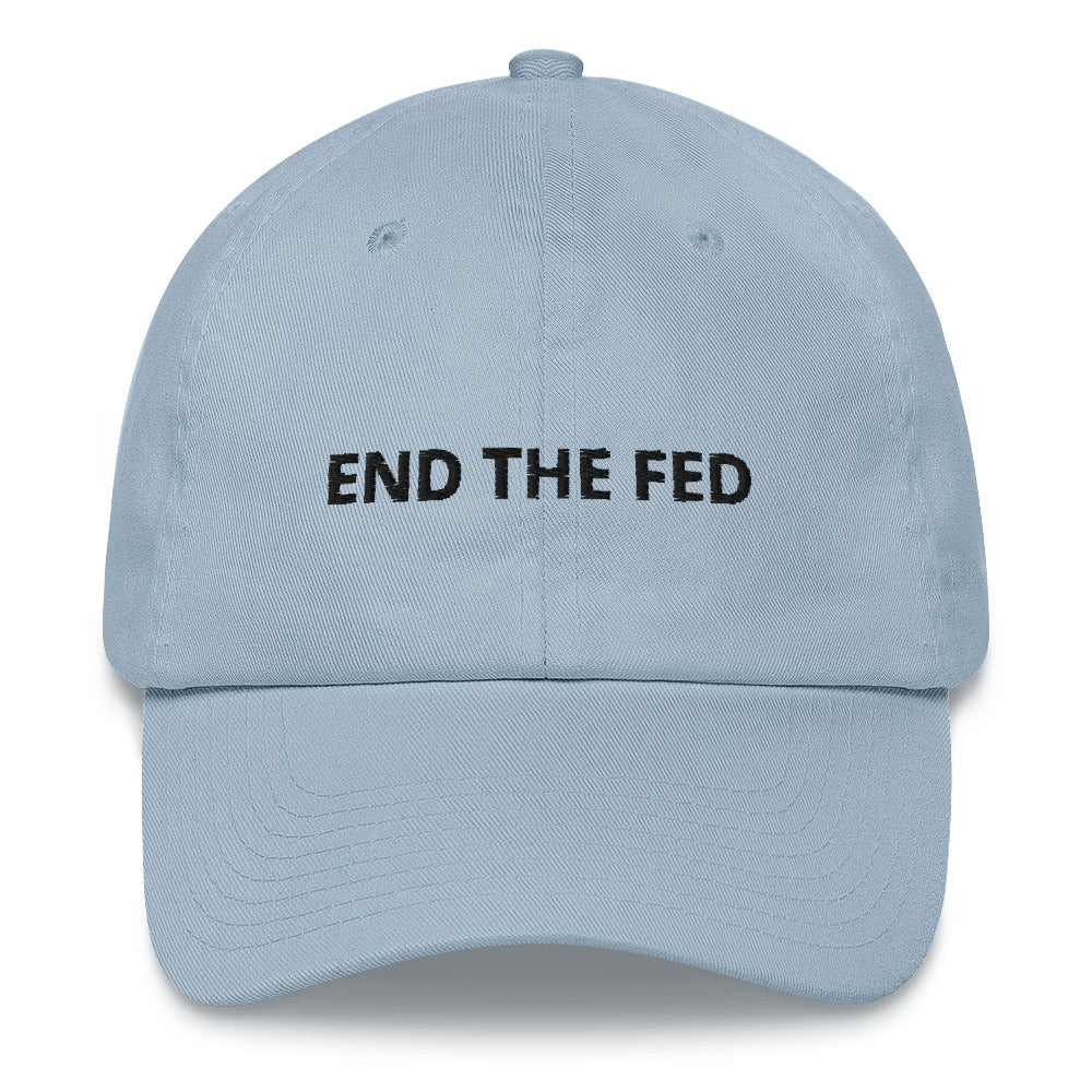 End The Fed (Black Embroidery) Bitcoin Dad Hat - Concordia Style Boutique