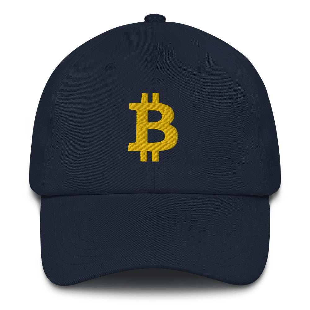 Bitcoin B (Gold Embroidery) Dad Hat - Concordia Style Boutique