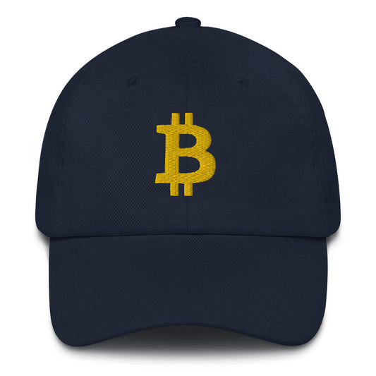 Bitcoin B (Gold Embroidery) Dad Hat - Concordia Style Boutique