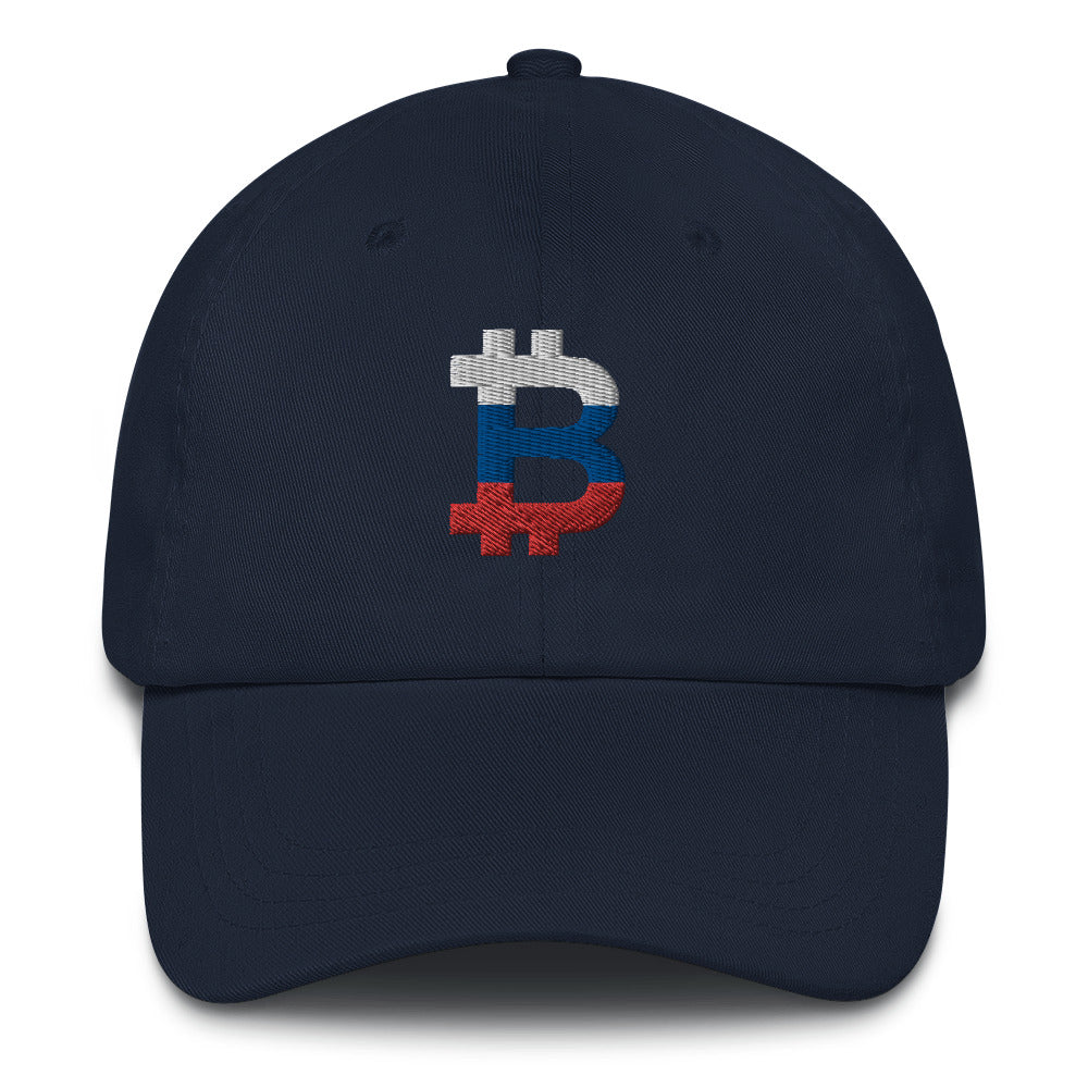 Russian Flag Bitcoin B Dad Hat - Concordia Style Boutique