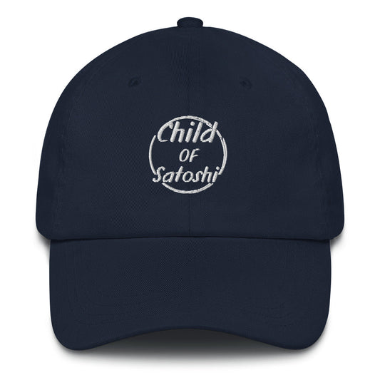 Child of Satoshi (White Embroidery) Bitcoin Dad Hat - Concordia Style Boutique
