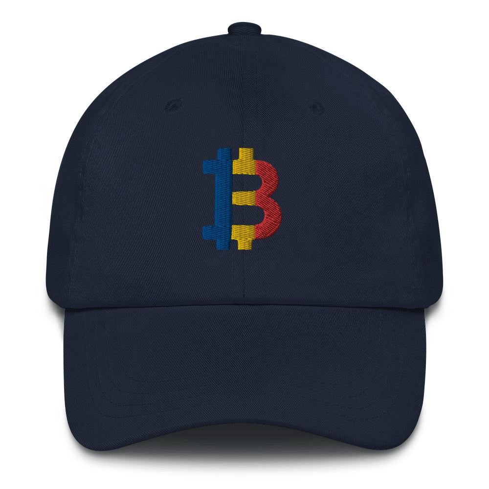 Romanian Flag Bitcoin B Dad Hat - Concordia Style Boutique