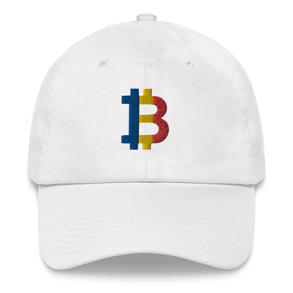 Romanian Flag Bitcoin B Dad Hat - Concordia Style Boutique
