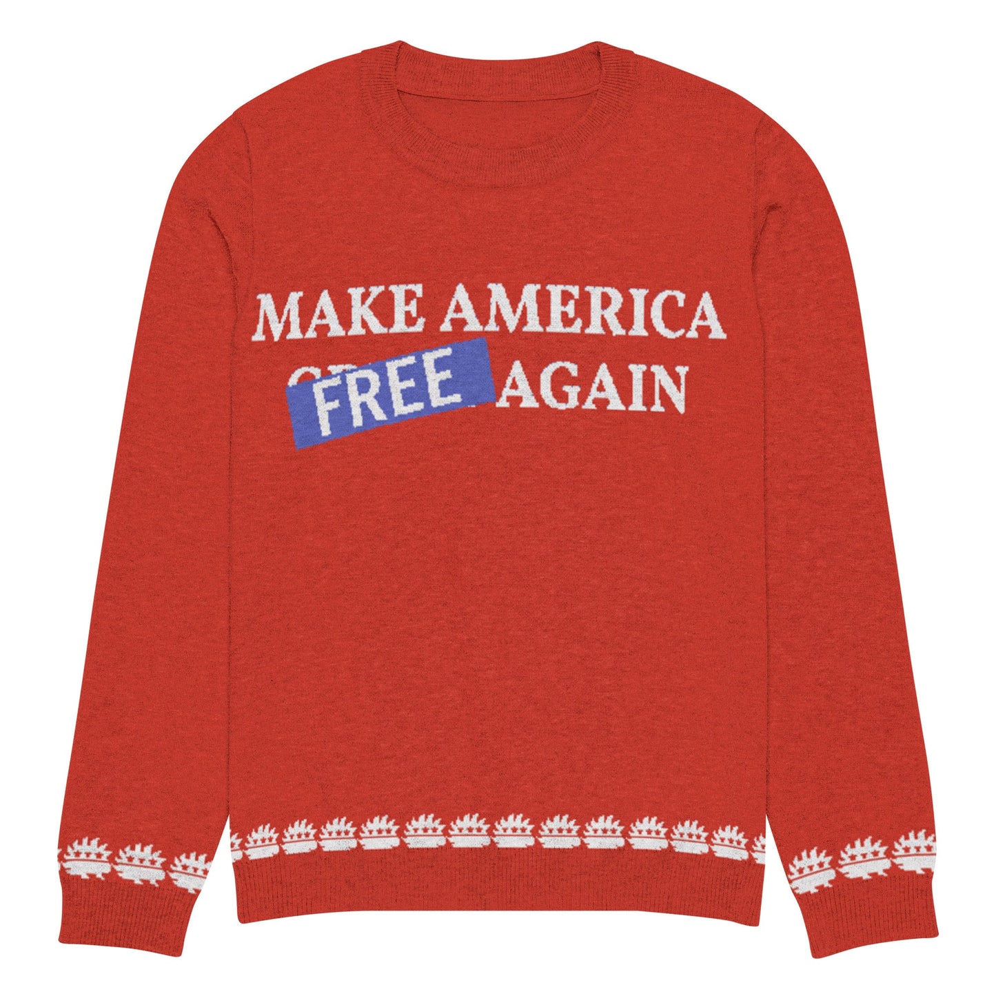 Make America Free Again Knitted crew neck Ugly Christmas sweater - Concordia Style Boutique
