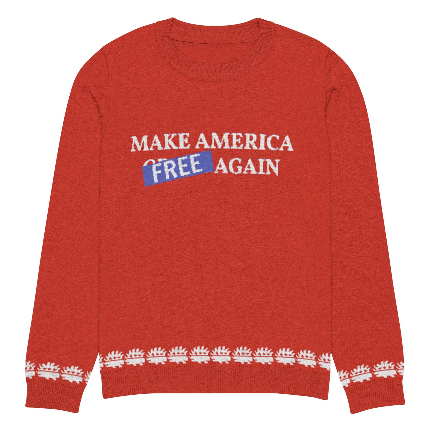 Make America Free Again Knitted crew neck Ugly Christmas sweater - Concordia Style Boutique