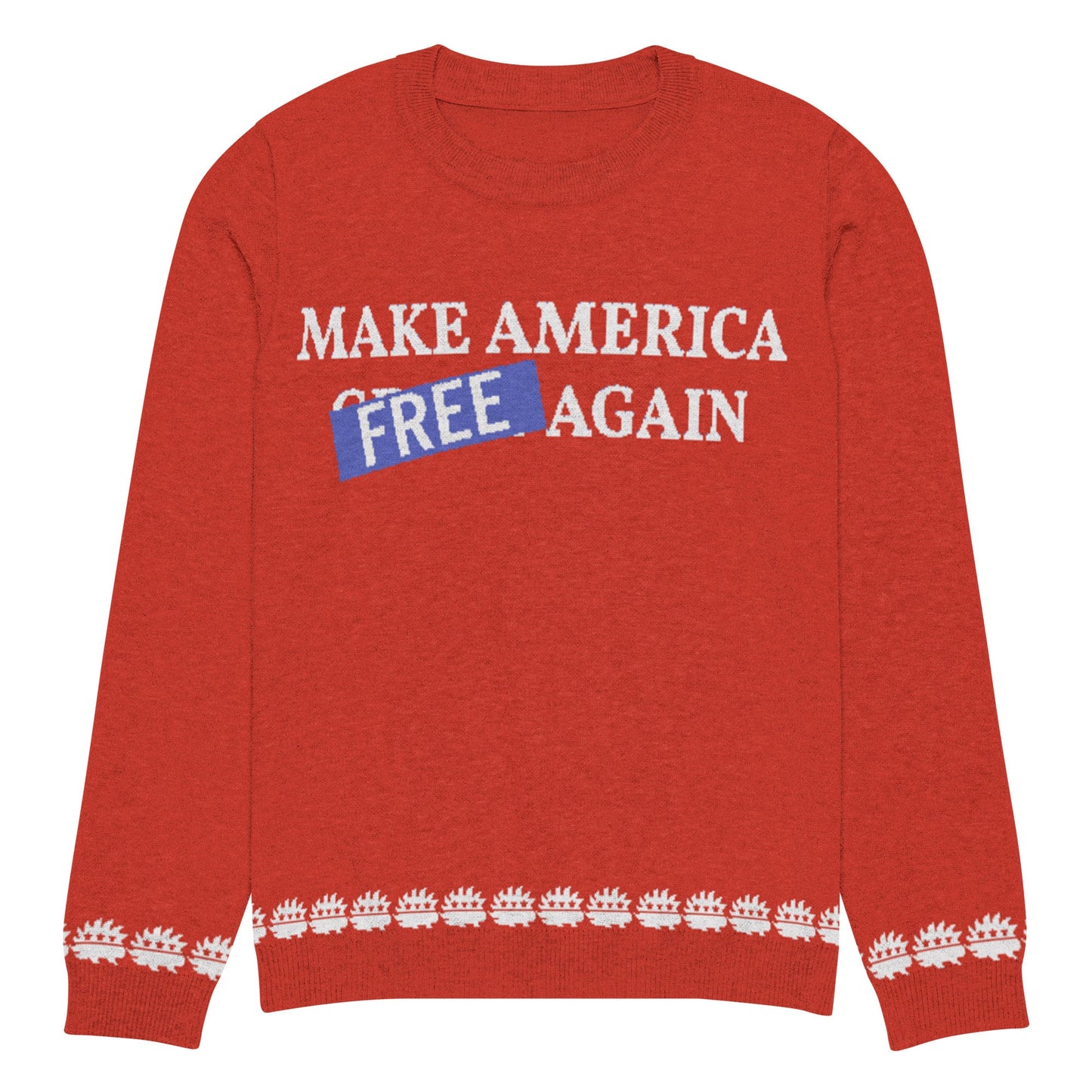Make America Free Again Knitted crew neck Ugly Christmas sweater - Concordia Style Boutique