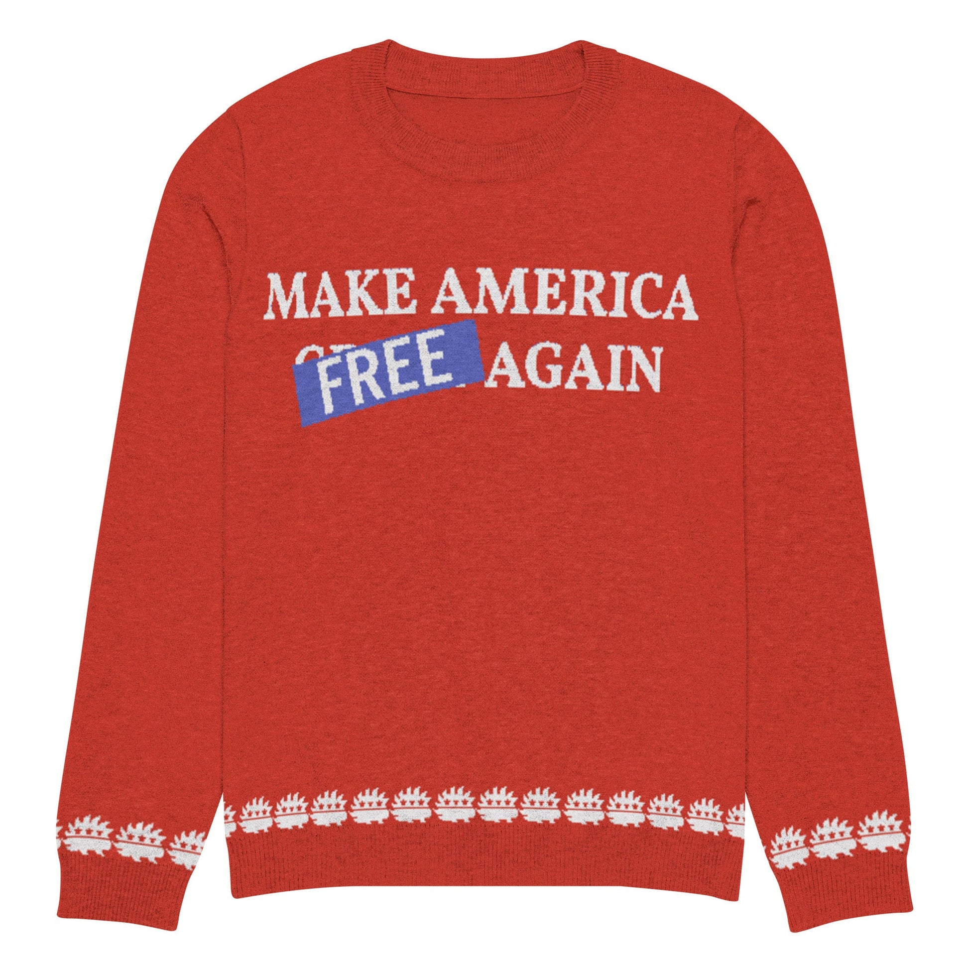 Make America Free Again Knitted crew neck Ugly Christmas sweater - Concordia Style Boutique