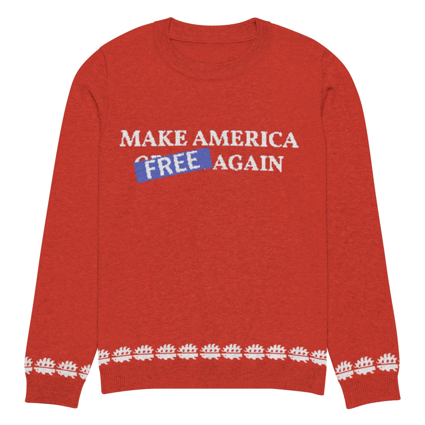 Make America Free Again Knitted crew neck Ugly Christmas sweater - Concordia Style Boutique