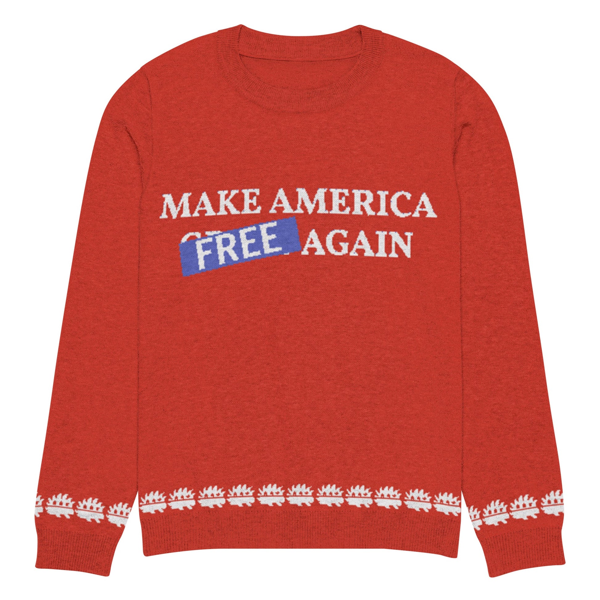 Make America Free Again Knitted crew neck Ugly Christmas sweater - Concordia Style Boutique
