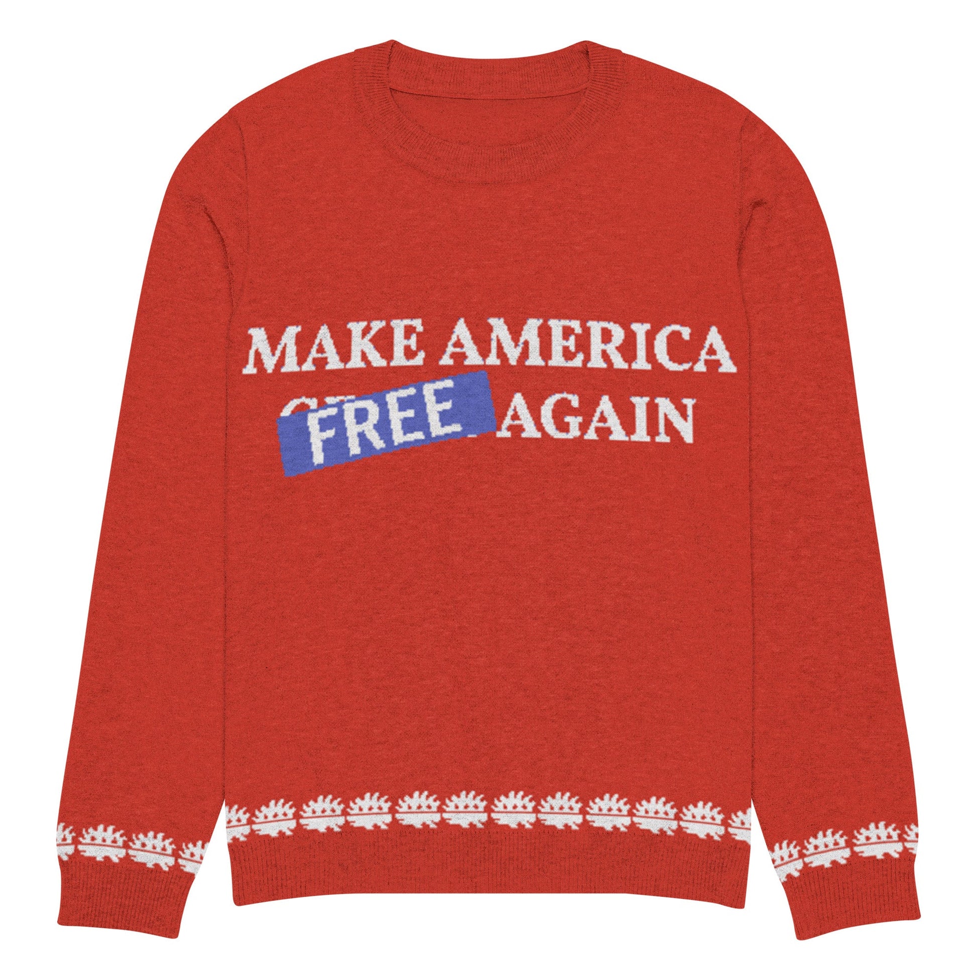 Make America Free Again Knitted crew neck Ugly Christmas sweater - Concordia Style Boutique