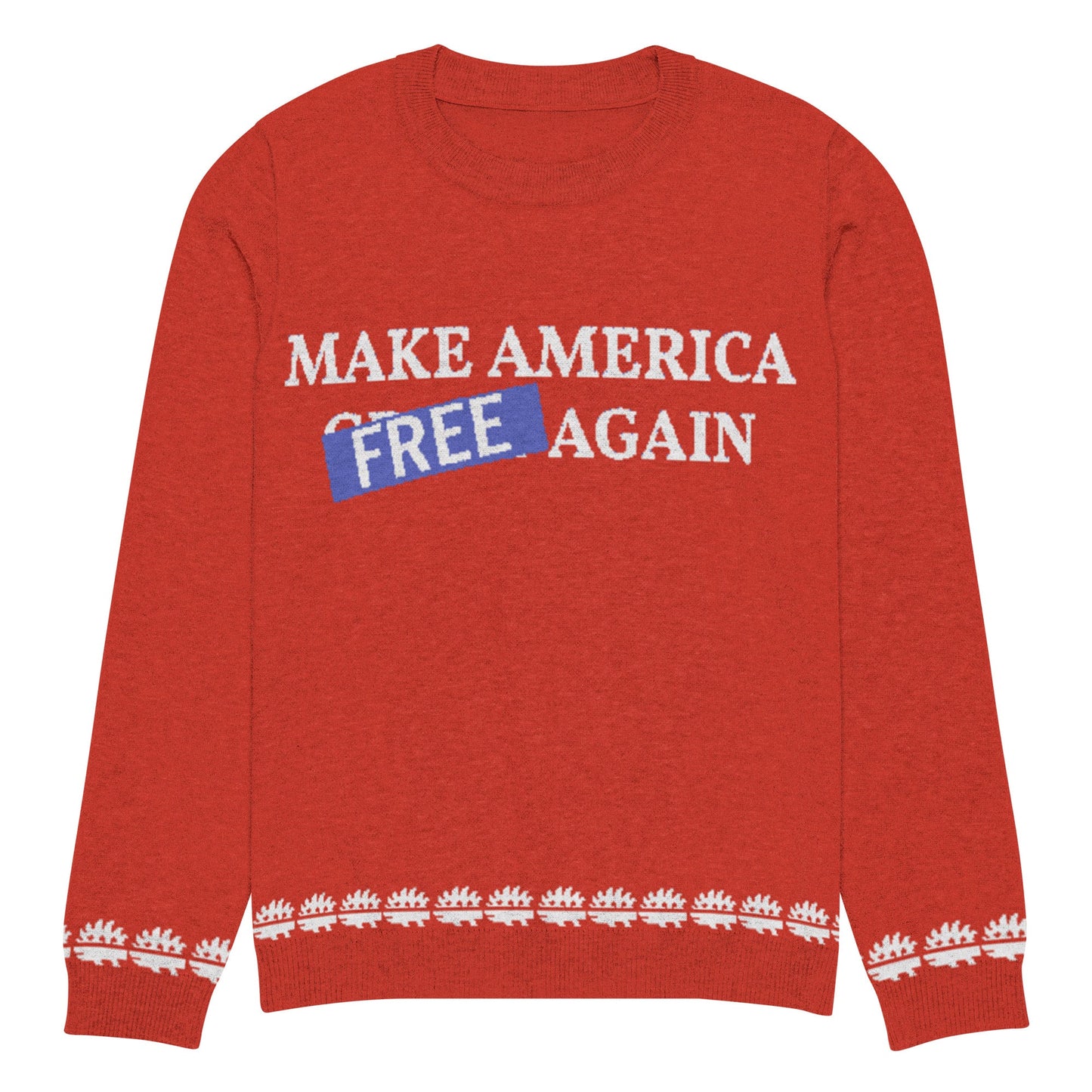 Make America Free Again Knitted crew neck Ugly Christmas sweater - Concordia Style Boutique