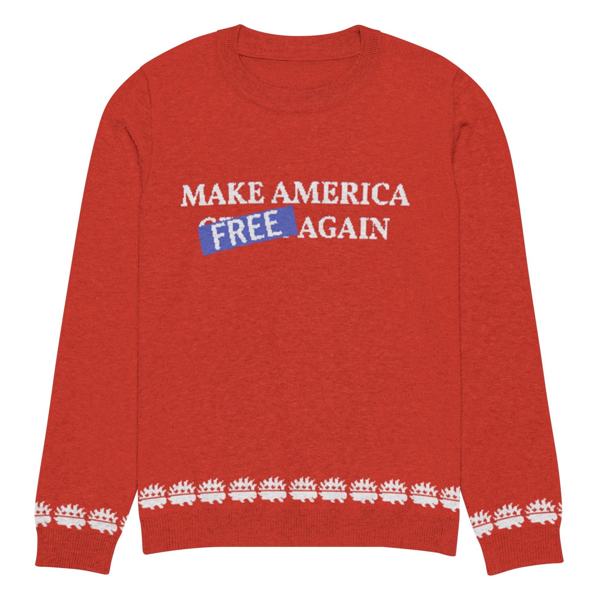 Make America Free Again Knitted crew neck Ugly Christmas sweater - Concordia Style Boutique