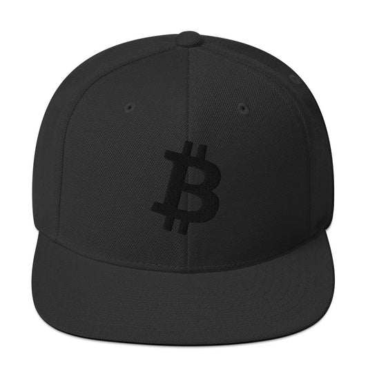 Bitcoin B (Black Embroidery) Snapback Hat - Concordia Style Boutique