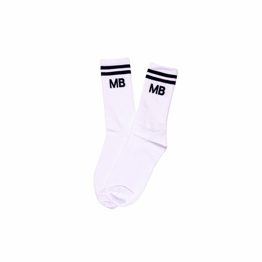 Classic White and Black Stripe Athleisure Unisex Crew Socks