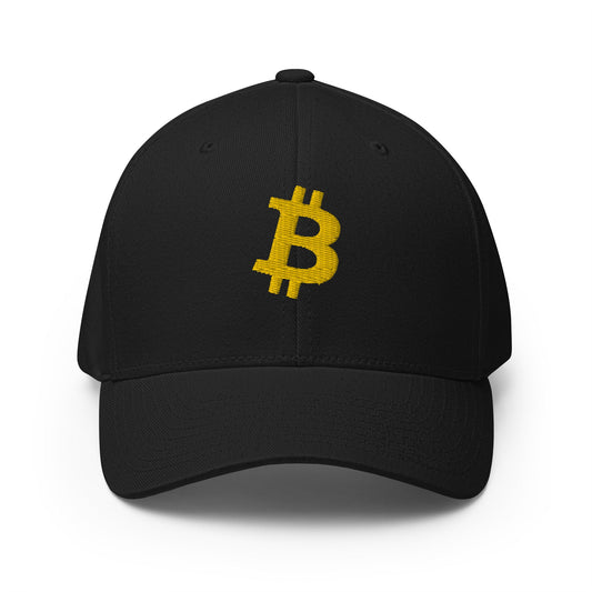 Bitcoin B (Gold Embroidery) Flexfit Hat - Concordia Style Boutique