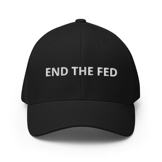 End The Fed (White Embroidery) Bitcoin Flexfit Hat - Concordia Style Boutique