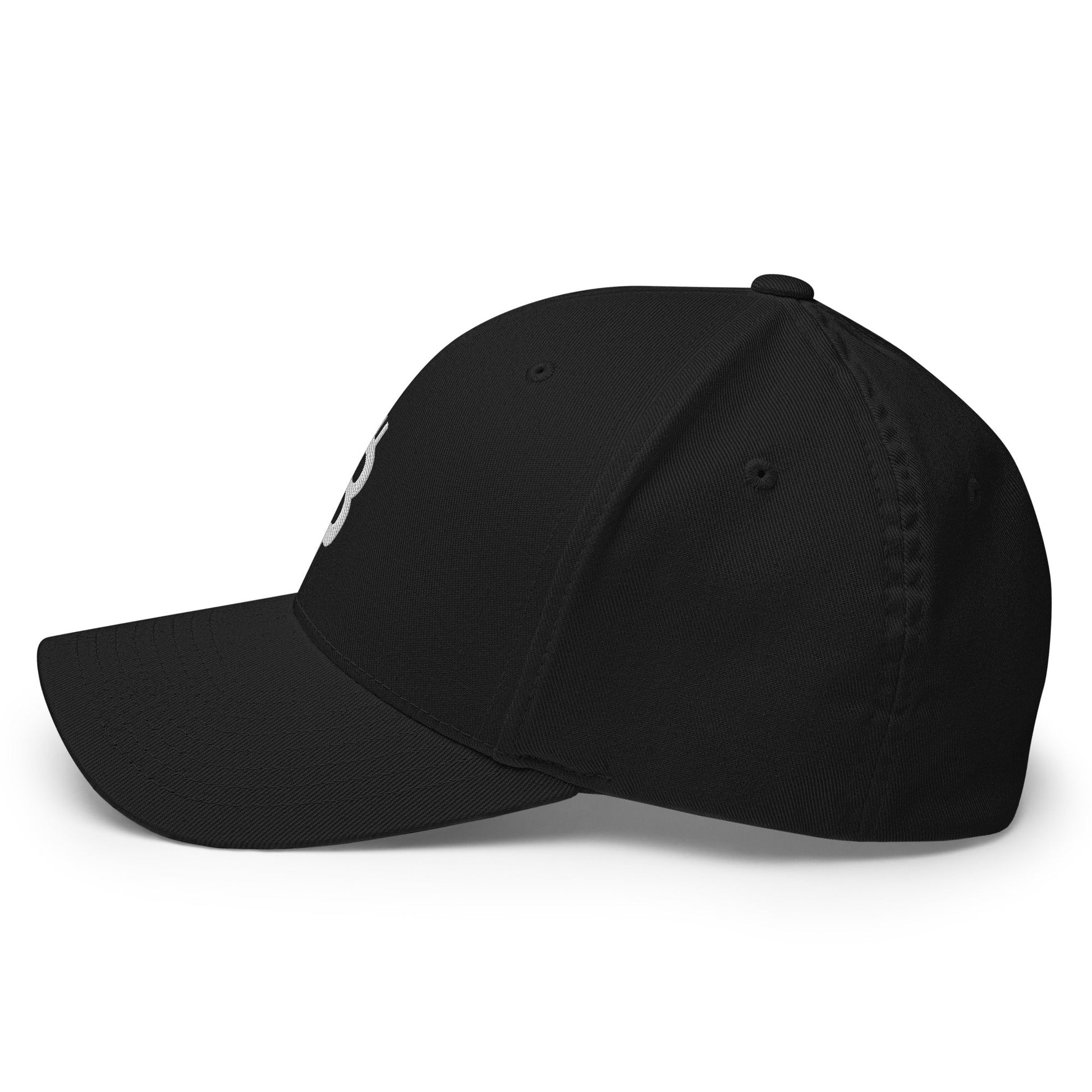 Bitcoin B (White Embroidery) Flexfit Hat - Concordia Style Boutique
