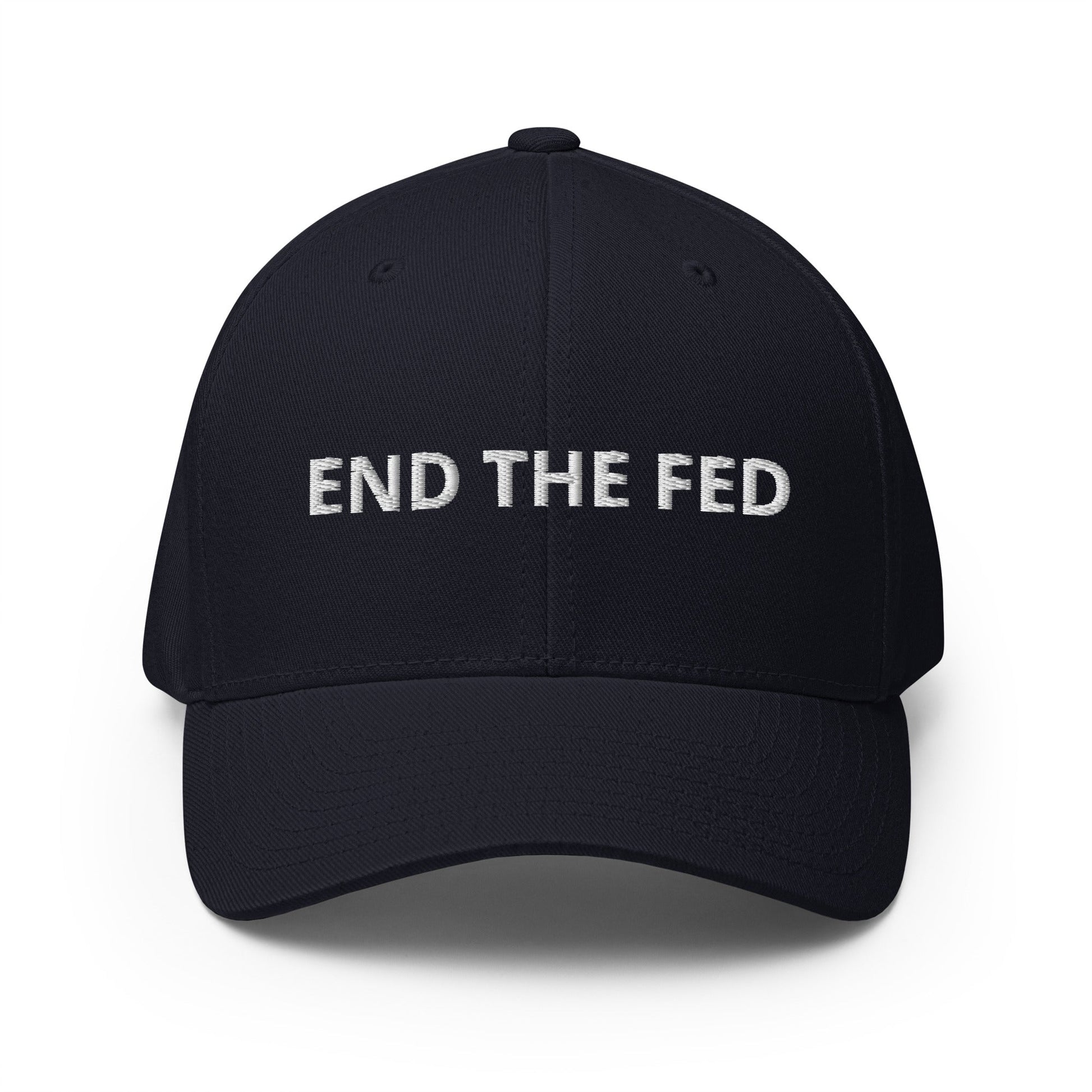 End The Fed (White Embroidery) Bitcoin Flexfit Hat - Concordia Style Boutique
