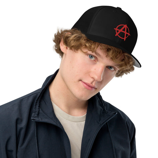 Ancom Anarchy Anarchocommunism Black & Red Closed-back trucker cap - Concordia Style Boutique