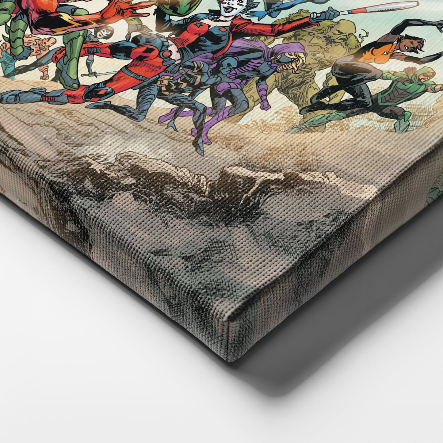 DC Superheroes Canvas Wall Art – Comics Print for Kids Room