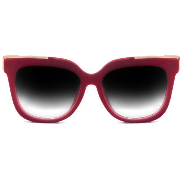 Coco - Red Velvet Frame Black Lens Wayfarer Sunglasses - Concordia Style Boutique