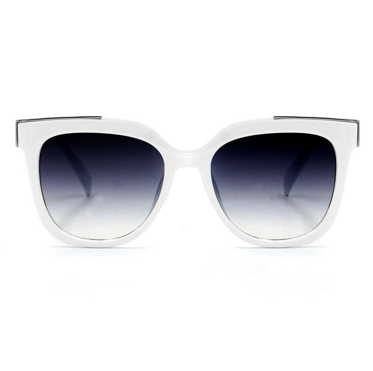 Coco - White Frame Faded Black Lens Wayfarer Sunglasses - Concordia Style Boutique