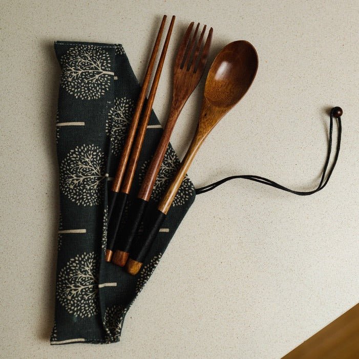 Coconut Utensil Travel Cutlery | Blue - Concordia Style Boutique