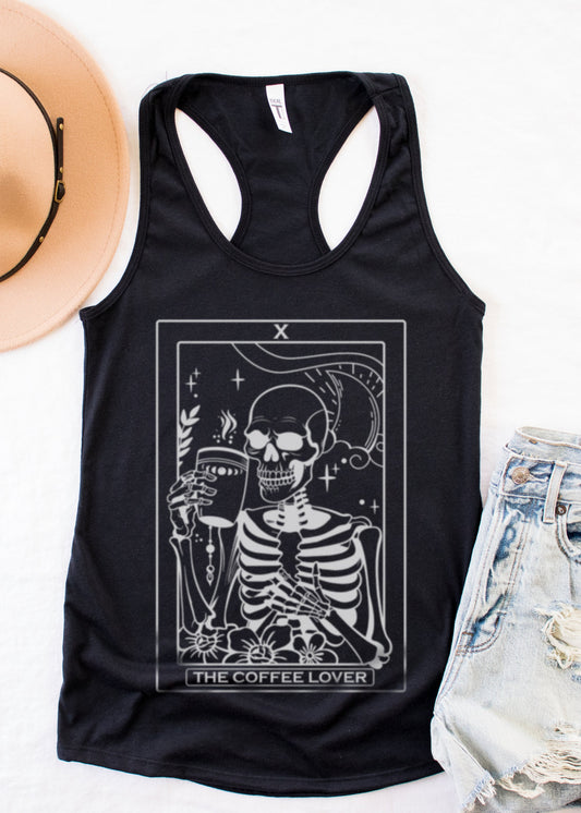 The Coffee Lover Skeleton Tarot Shirt - Concordia Style Boutique