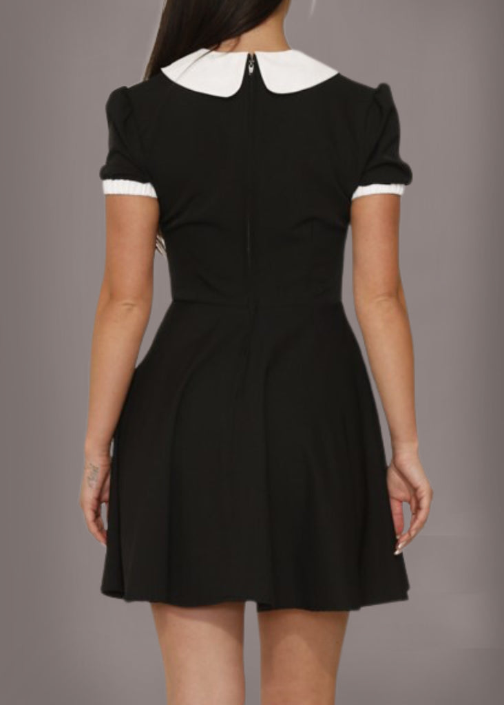 On Wednesday We Wear Black Collar Goth Dress - Concordia Style Boutique