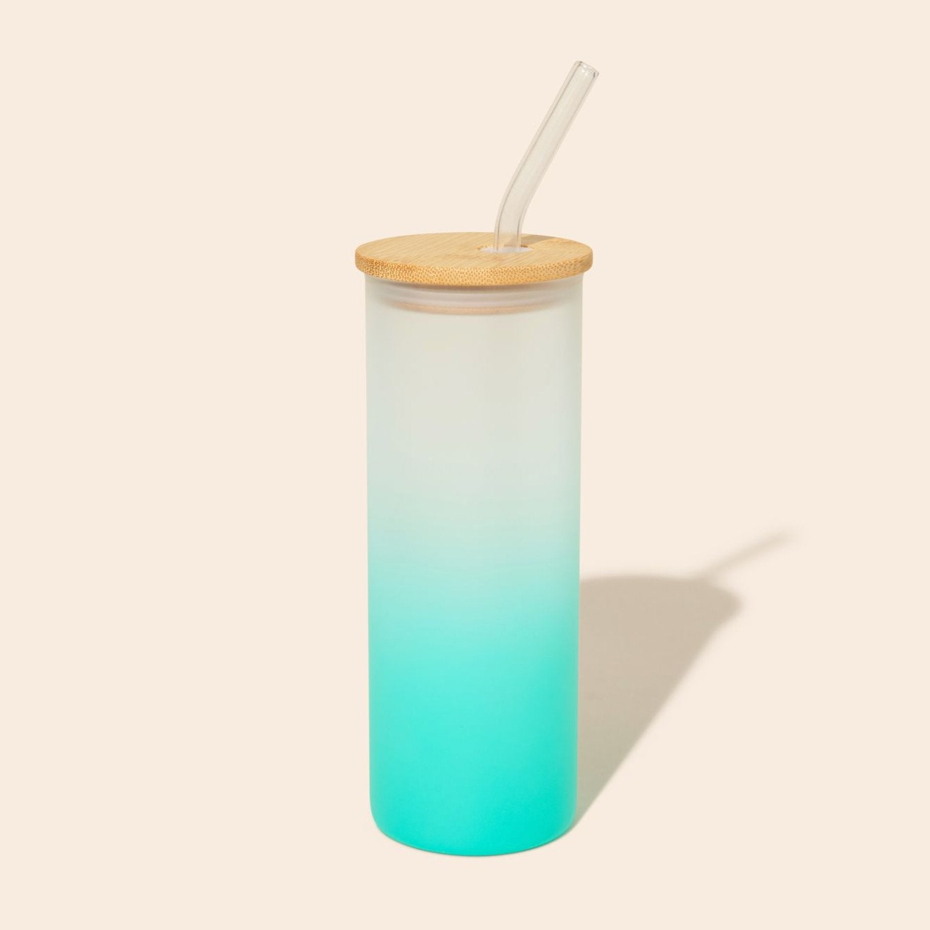 Colored Tall Glass Cup with Glass Straw - Concordia Style Boutique