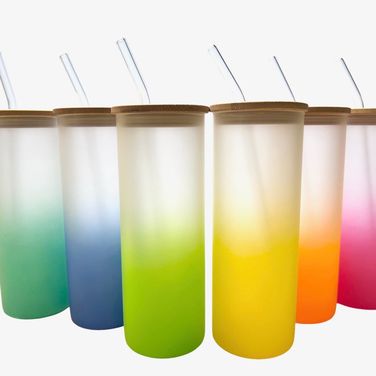 Colored Tall Glass Cup with Glass Straw - Concordia Style Boutique