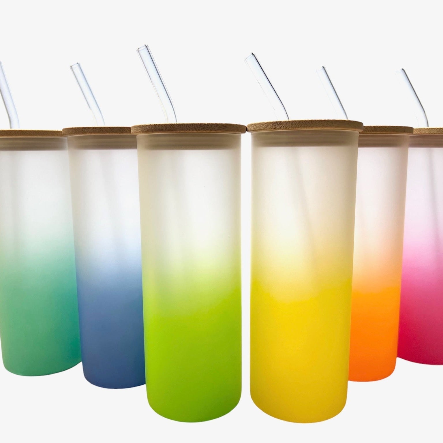 Colored Tall Glass Cup with Glass Straw - Concordia Style Boutique