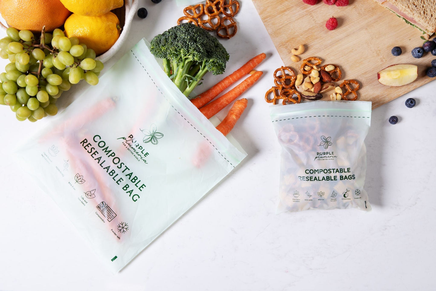 The Complete Eco Friendly Kitchen Bundle  – Compostable Zip Bags, Cling wrap, Sponges & Trash Bags