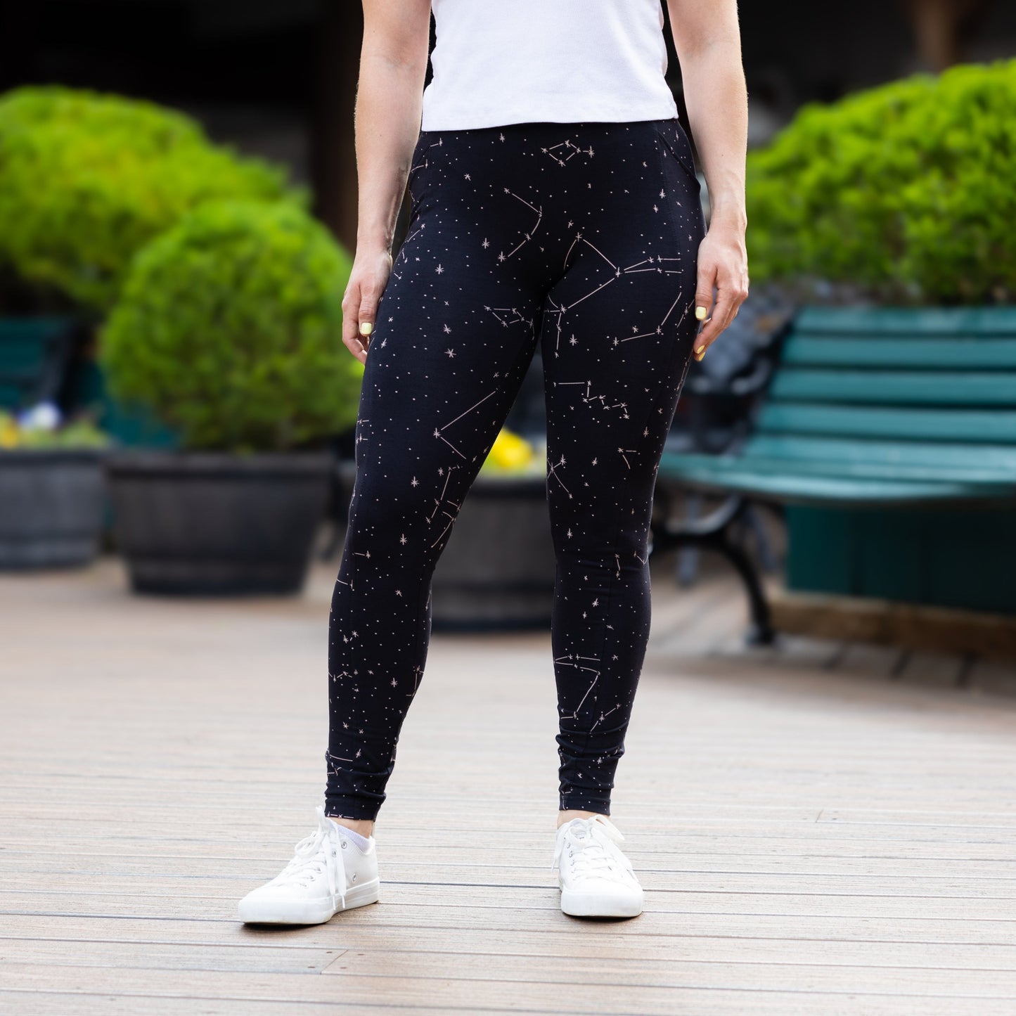 Constellations Glow-in-the-Dark Adults Cotton Leggings with Pockets
