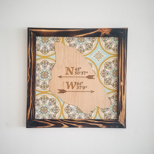 Custom Coordinates Wall Art – Personalized State Map - Concordia Style Boutique