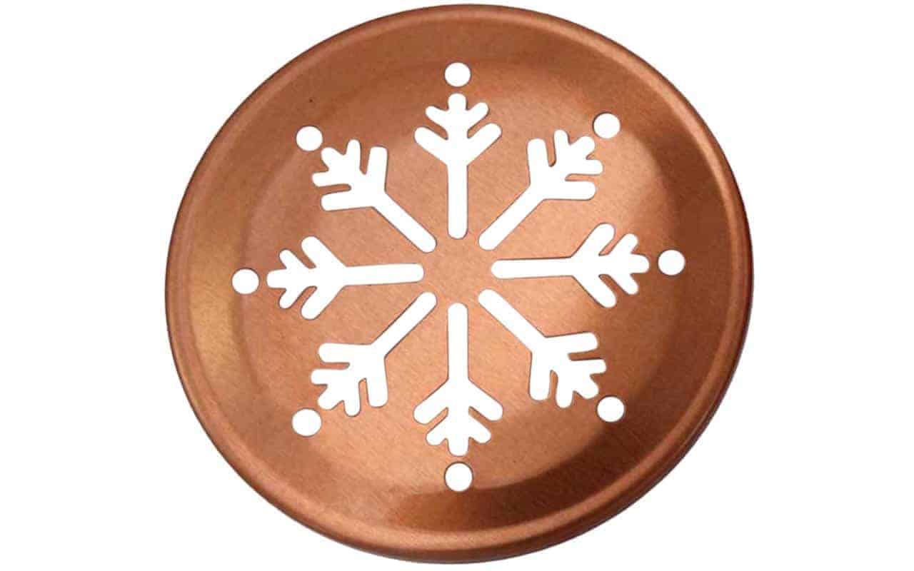 Snowflake Pattern Gold Lid Inserts for RM Mason Jars 10 Pack - Concordia Style Boutique