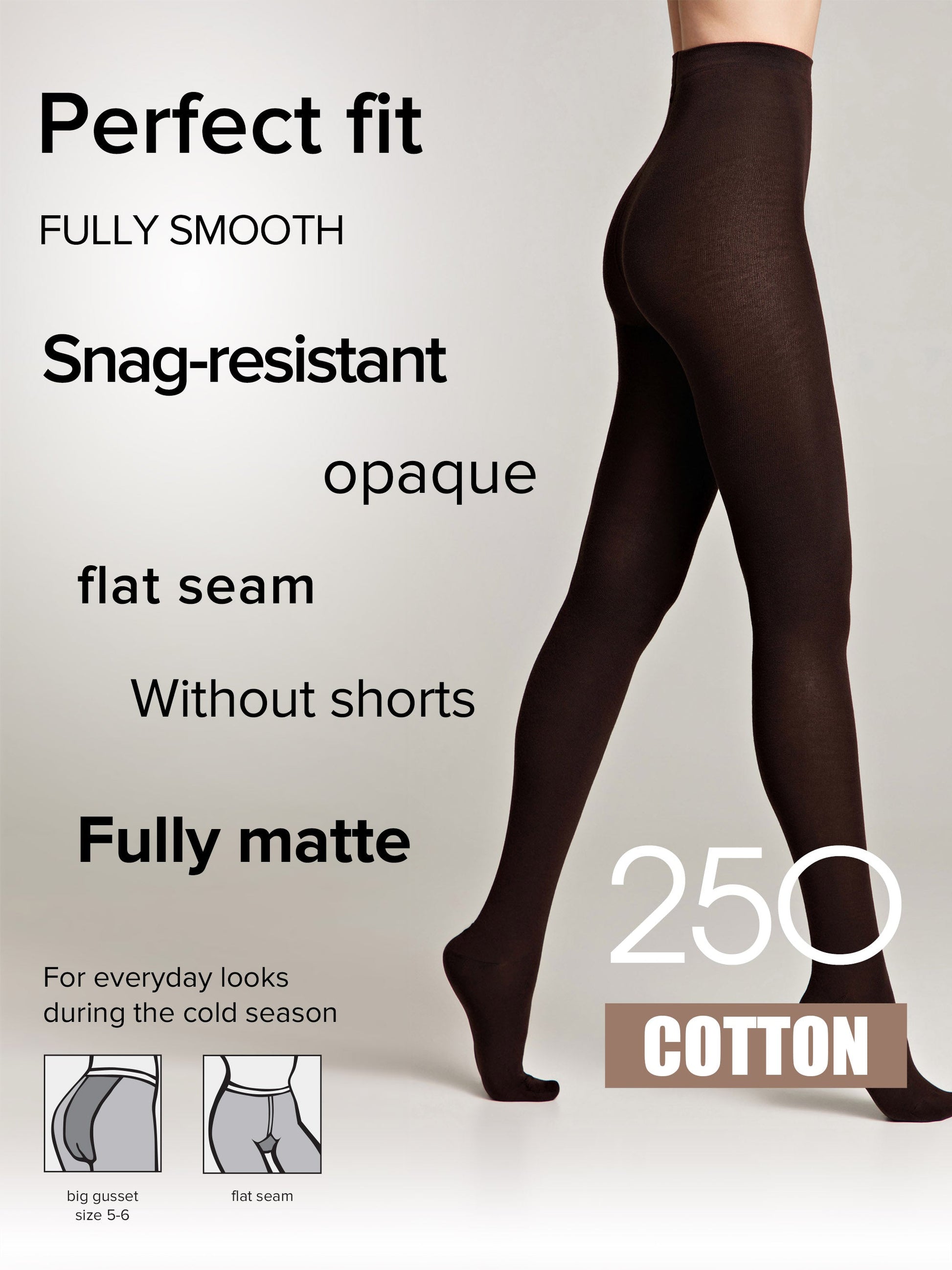 Tights Conte Cotton 250 Den - Warm Opaque - Concordia Style Boutique