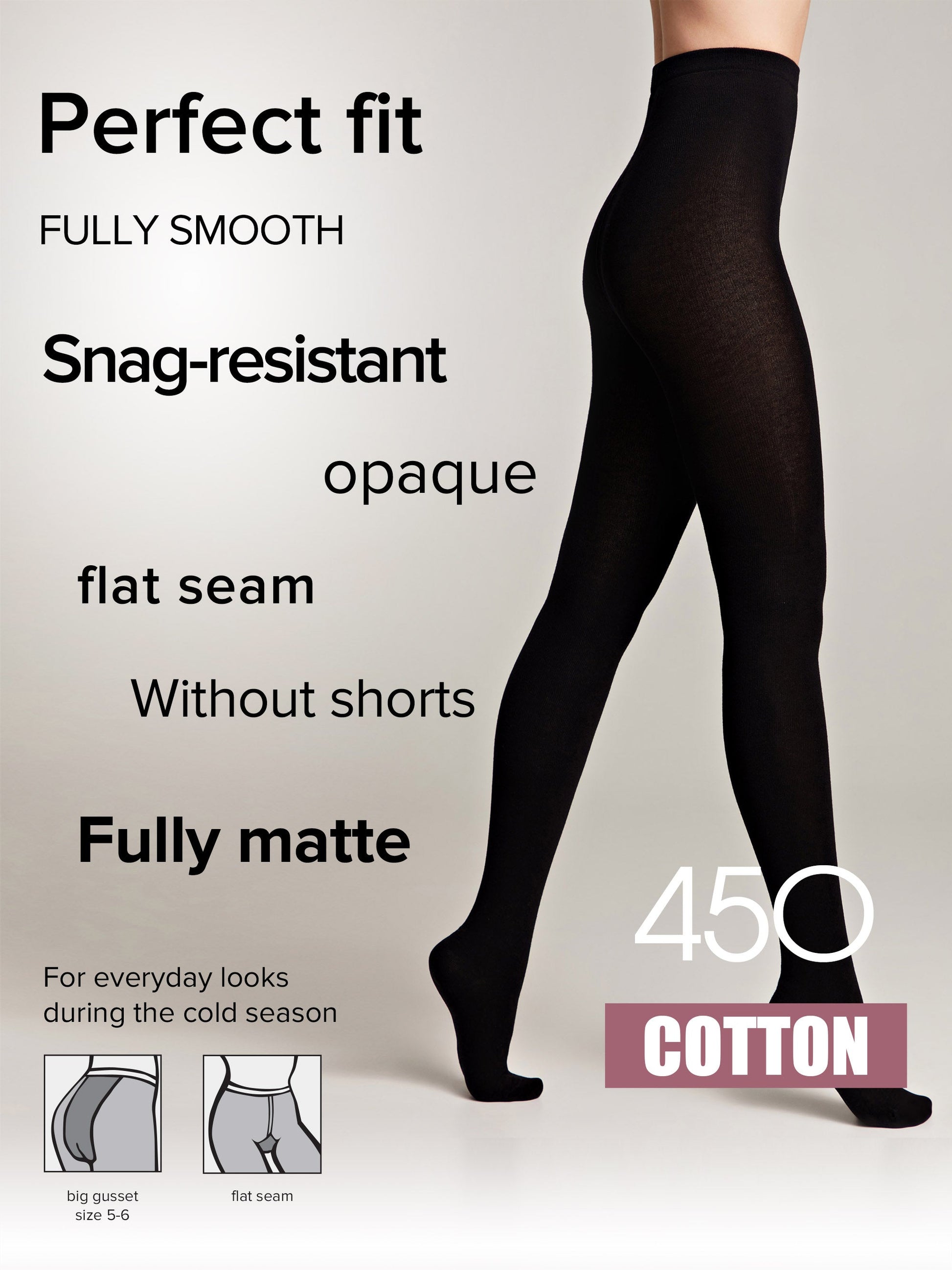 Tights Conte Cotton 450 Den - Warm Opaque - Concordia Style Boutique