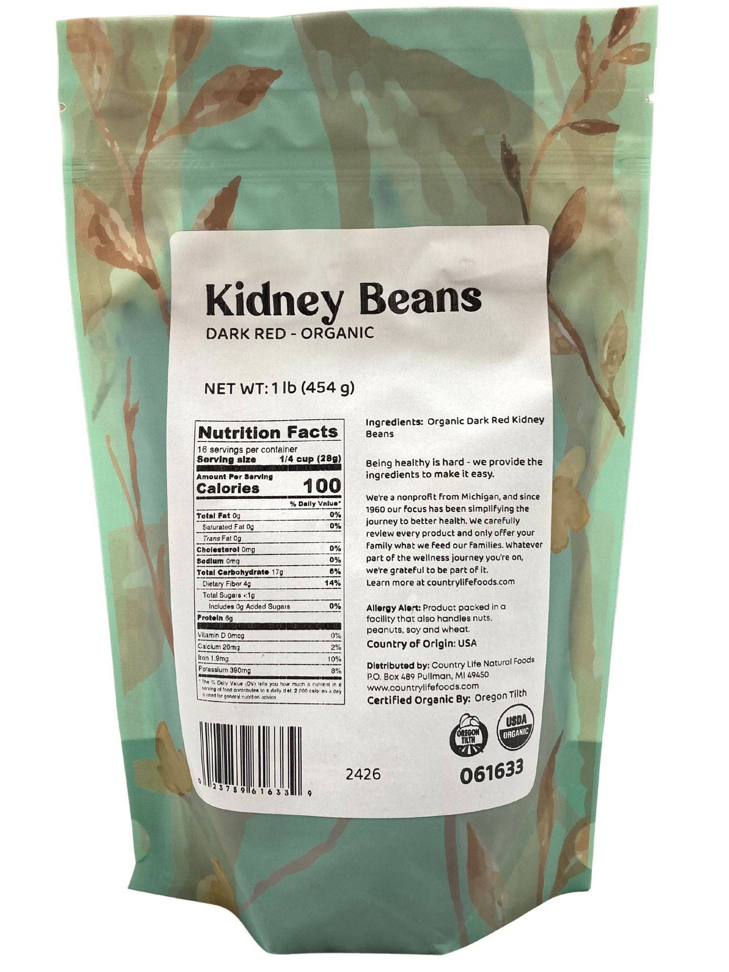 Kidney Beans, Dark Red, Organic - Concordia Style Boutique