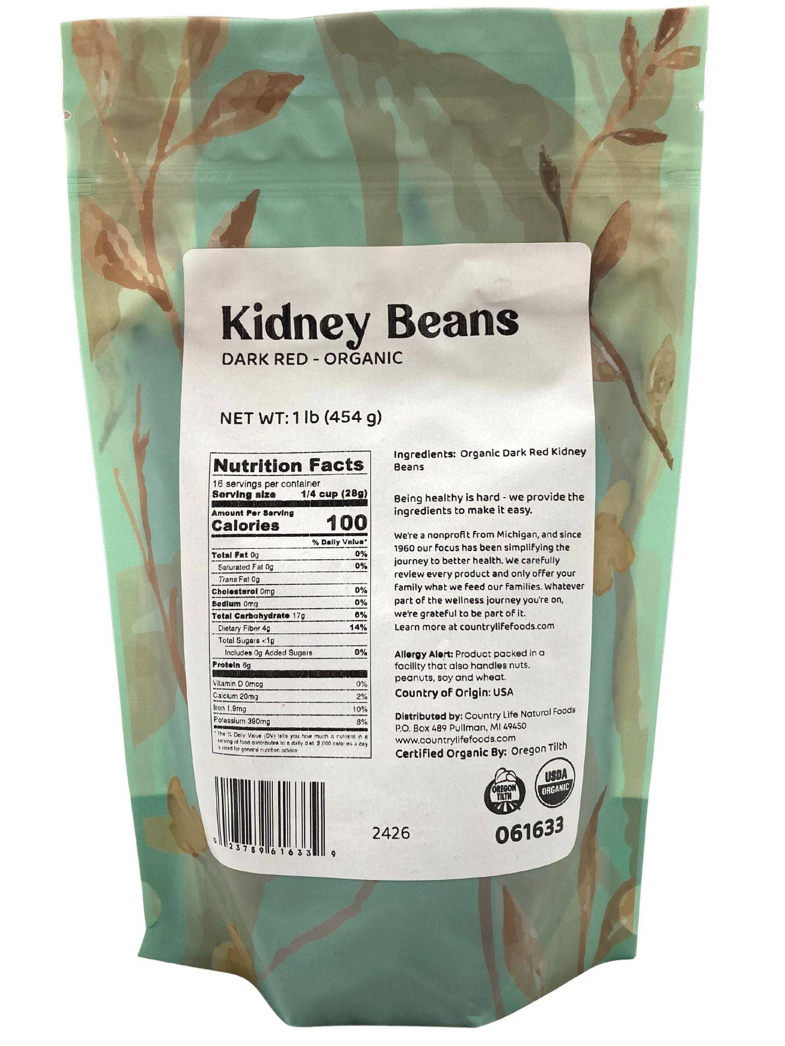 Kidney Beans, Dark Red, Organic - Concordia Style Boutique