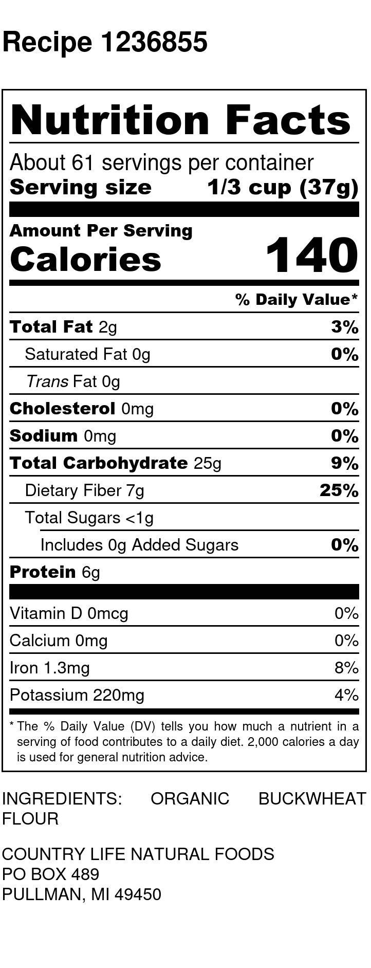 Buckwheat Flour, Organic - Concordia Style Boutique