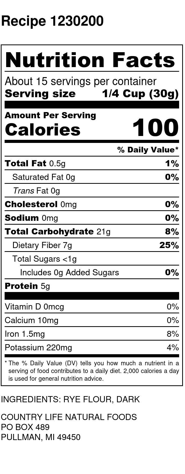 Rye Flour, Dark, Organic - Concordia Style Boutique