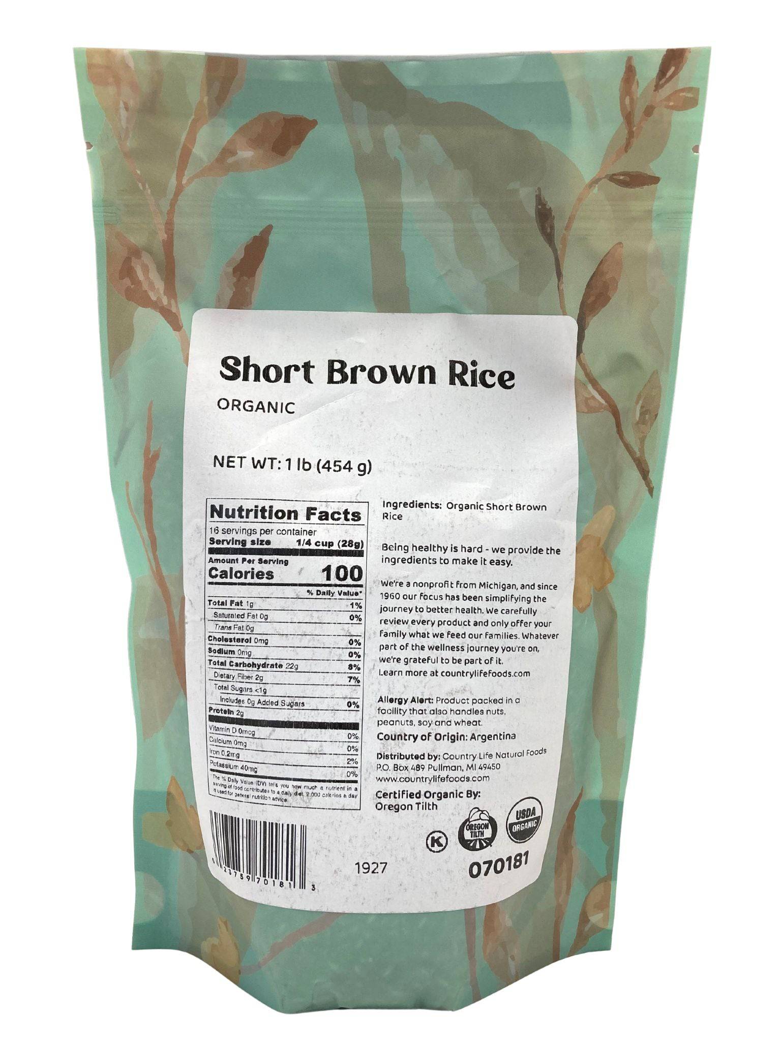 Short Rice, Brown, Organic - Concordia Style Boutique
