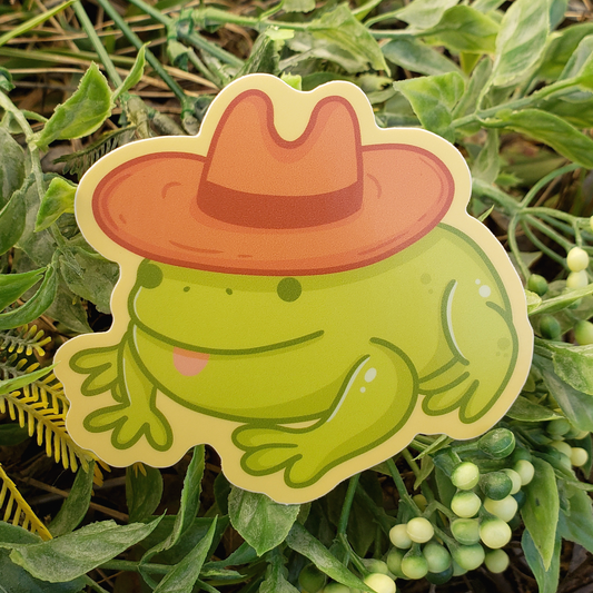 Cowboy Frog Sticker - Concordia Style Boutique