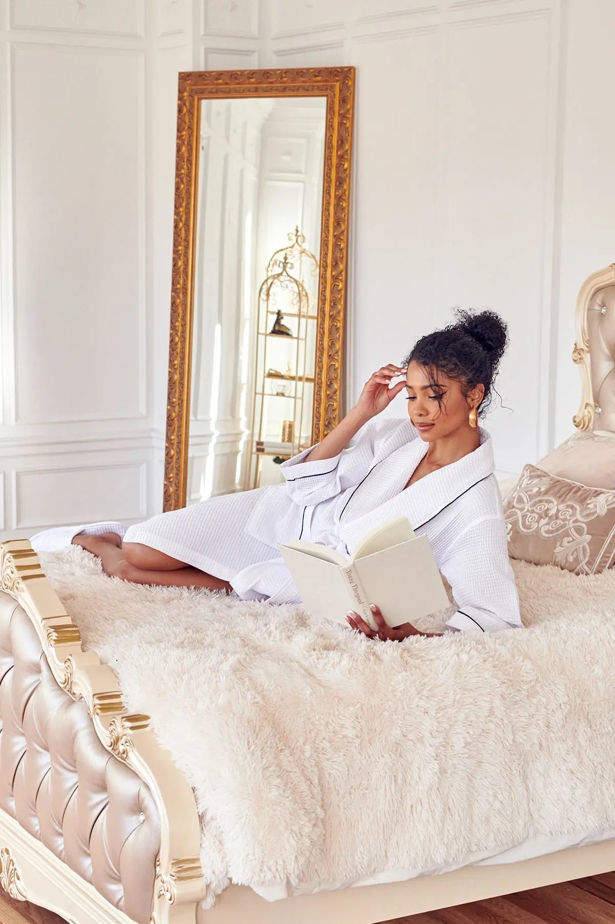 Knee-Length Waffle Kimono Robe for Women - Concordia Style Boutique