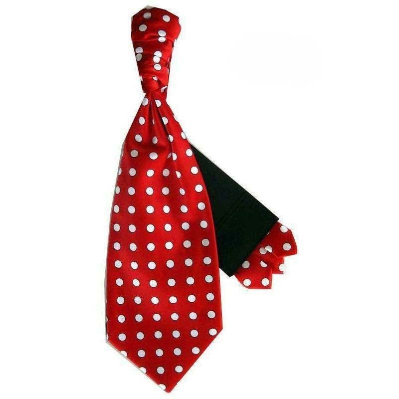 Vittorio Farina Men's Pretied Navy and White Dot Polka Dot Cravat & Pocket Square