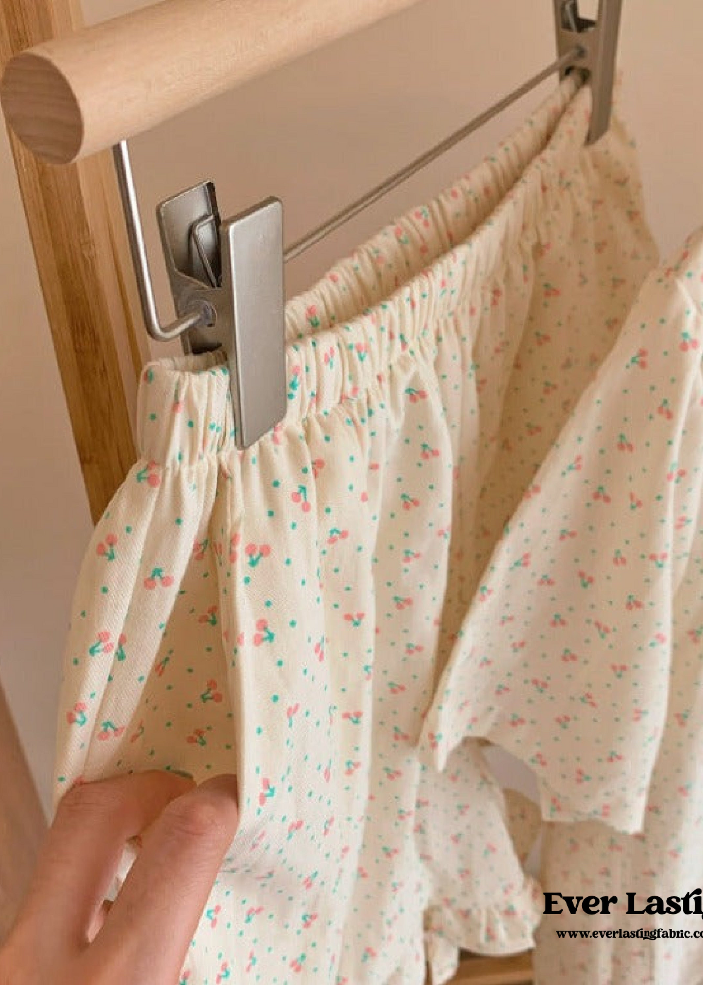 Cream Floral Short Sleeves and Short Pajama Set