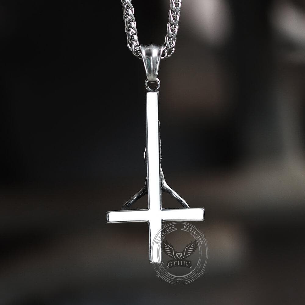 Cross of Saint Peter Stainless Steel Pendant