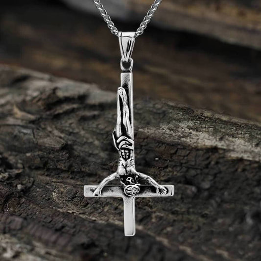 Cross of Saint Peter Stainless Steel Pendant
